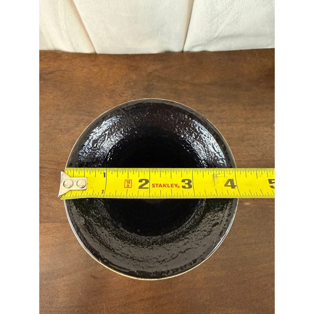VTG‎ Black and Seagrass Bamboo Geometric Pattern Stoneware 6